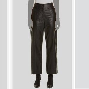 Jason Wu Straight-Leg Lamb‎ Leather Black Pants Size 4